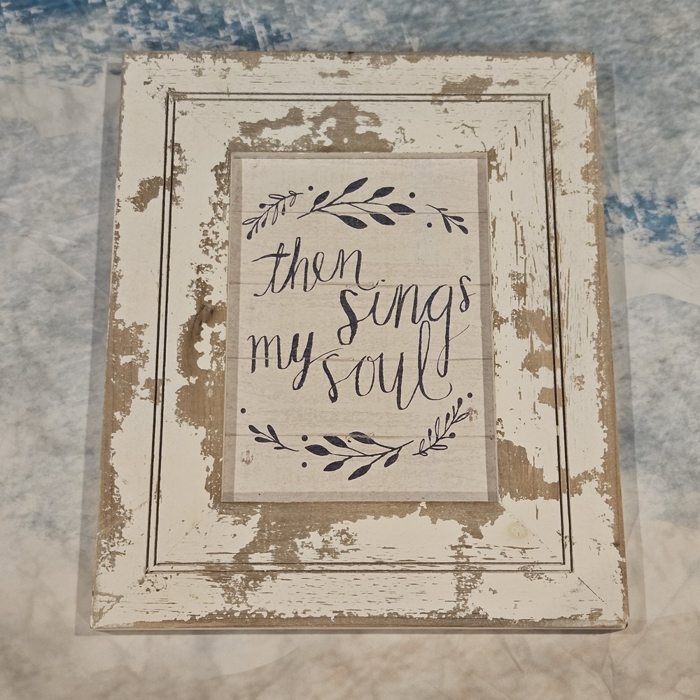 Then Sings My Soul Wall Decor 15x18 Farmhouse Christian Sign‎ Rustic Plaque
